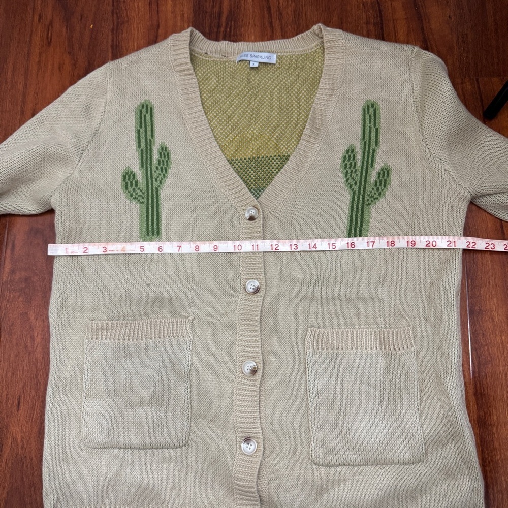 Miss Sparkling Vintage Cactus Sweater Womens Size Large - Picture 9 of 10